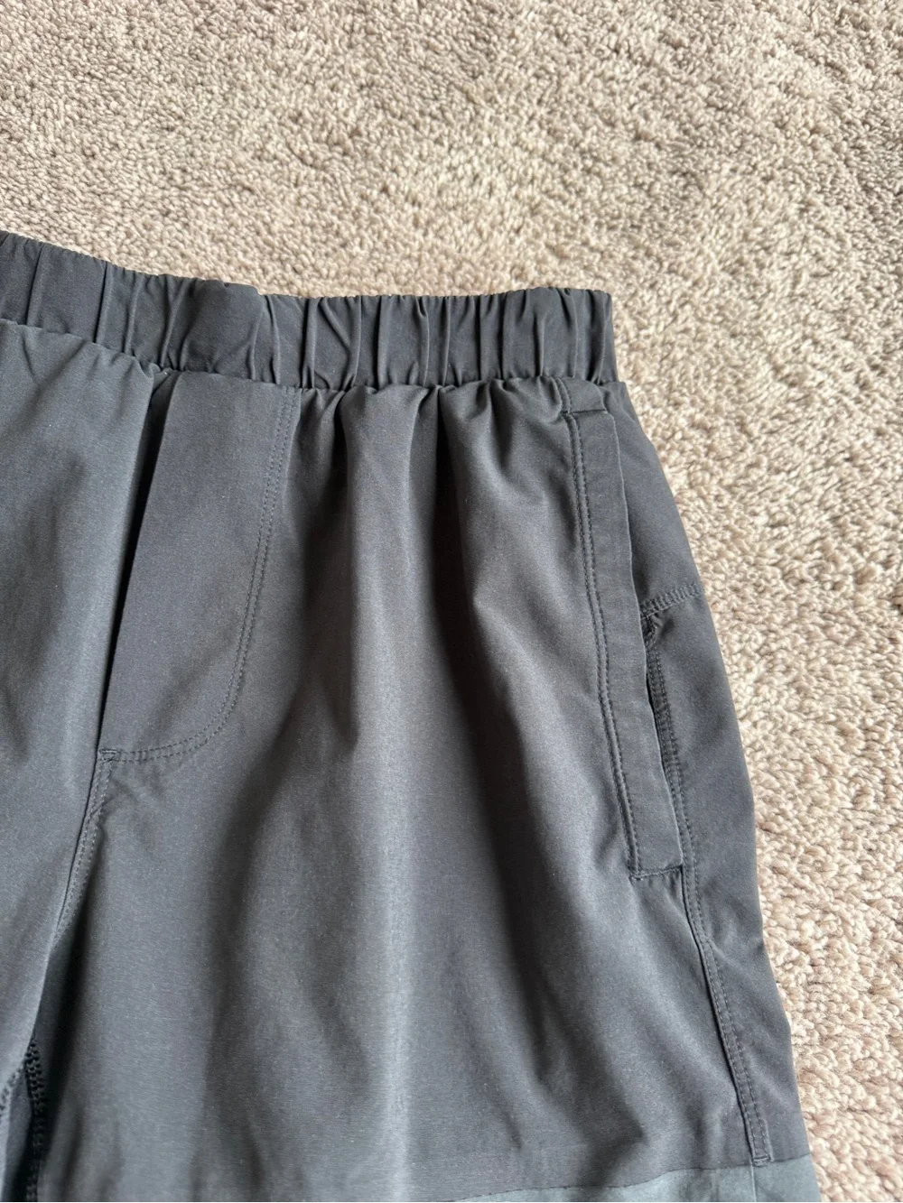 lululemon athletica Men's Two-Tone Charcoal and Dark Gray Athletic Shorts